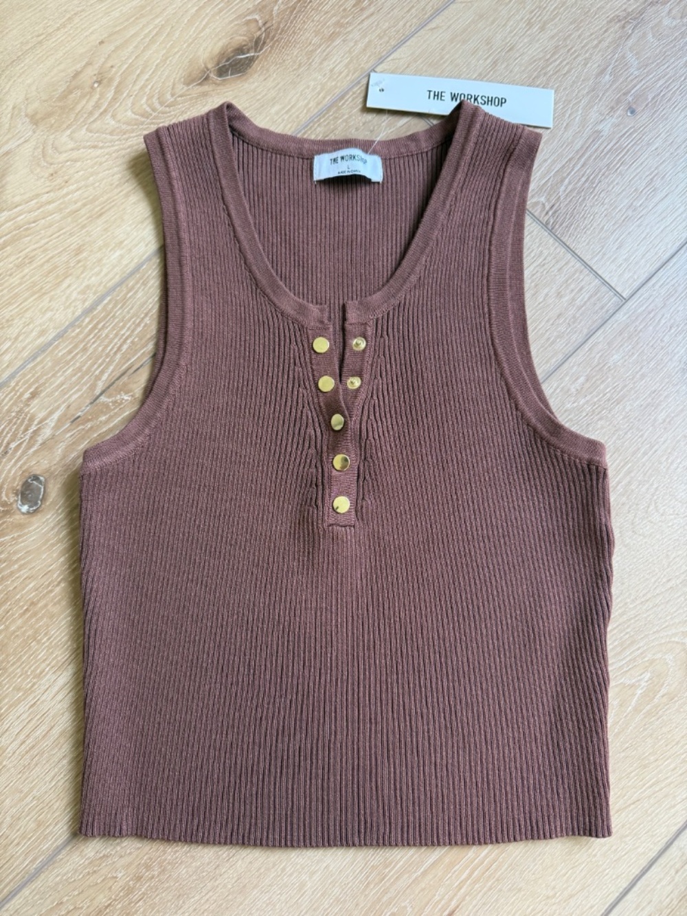 The Workshop Snap Button Crop Tank
